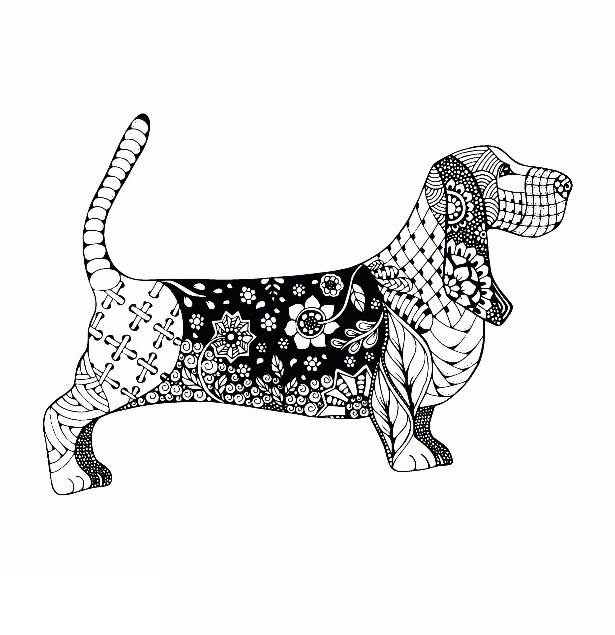 Mandala Badger Dog Coloring Page Mandala