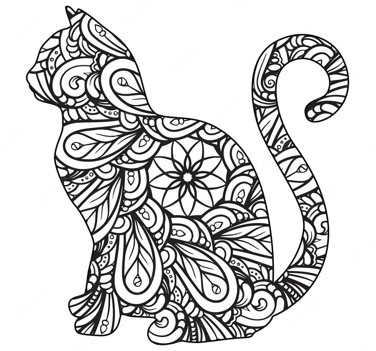 Mandala Cat Coloring Pages Mandalas