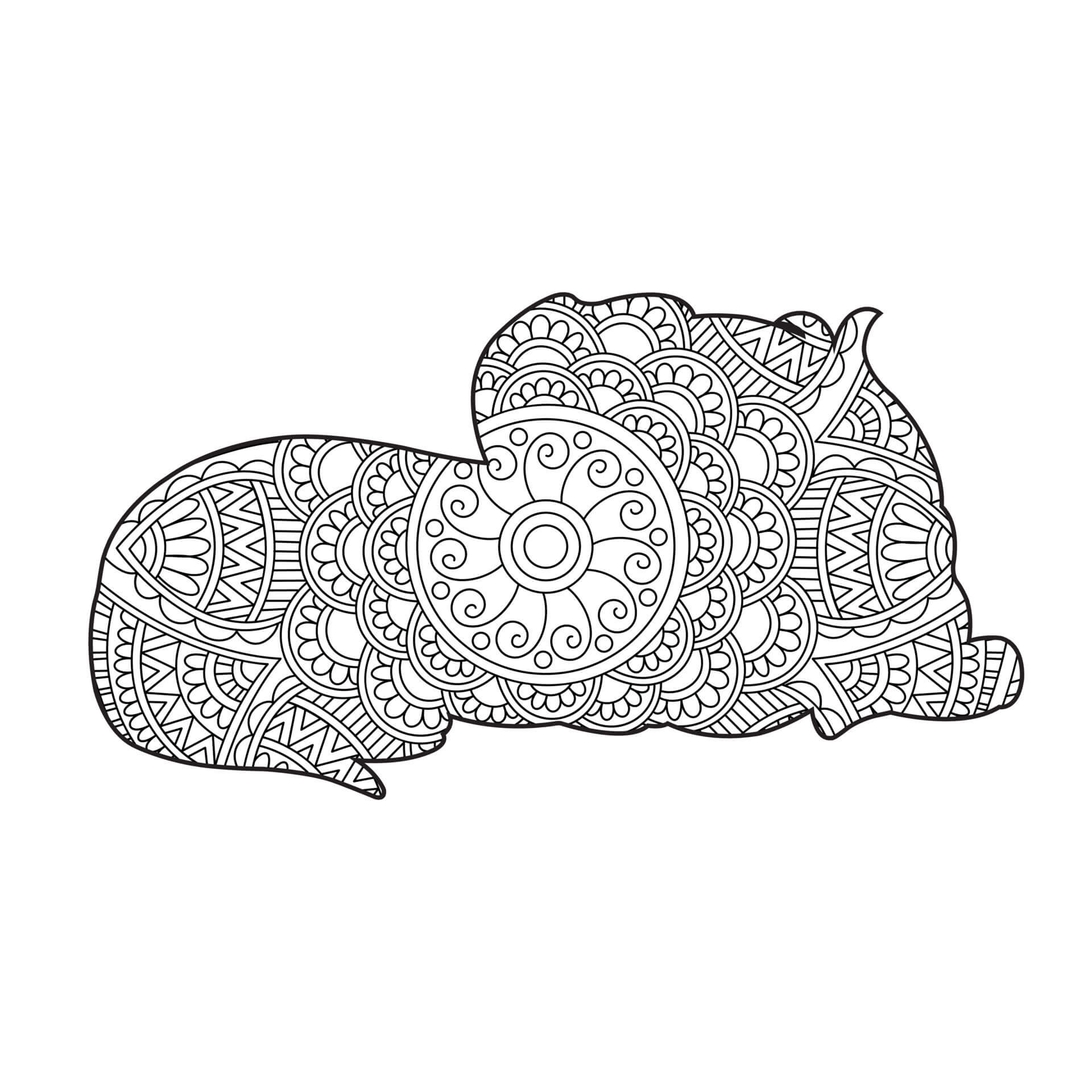 Mandala Dog Coloring Page – Sheet 14 Mandala