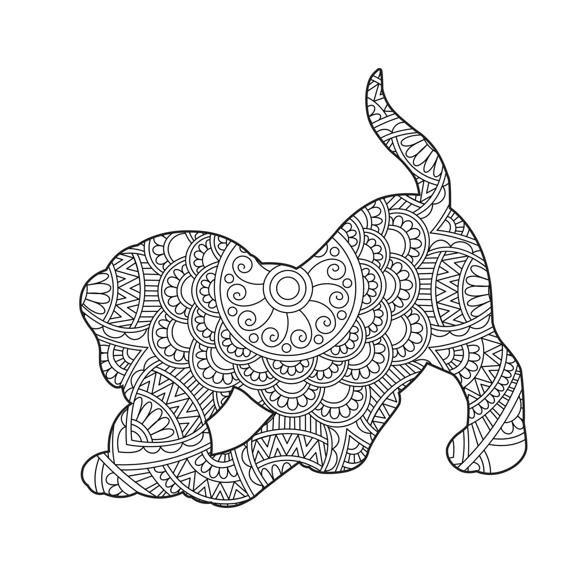 Mandala Dog Coloring Page – Sheet 6 Mandala