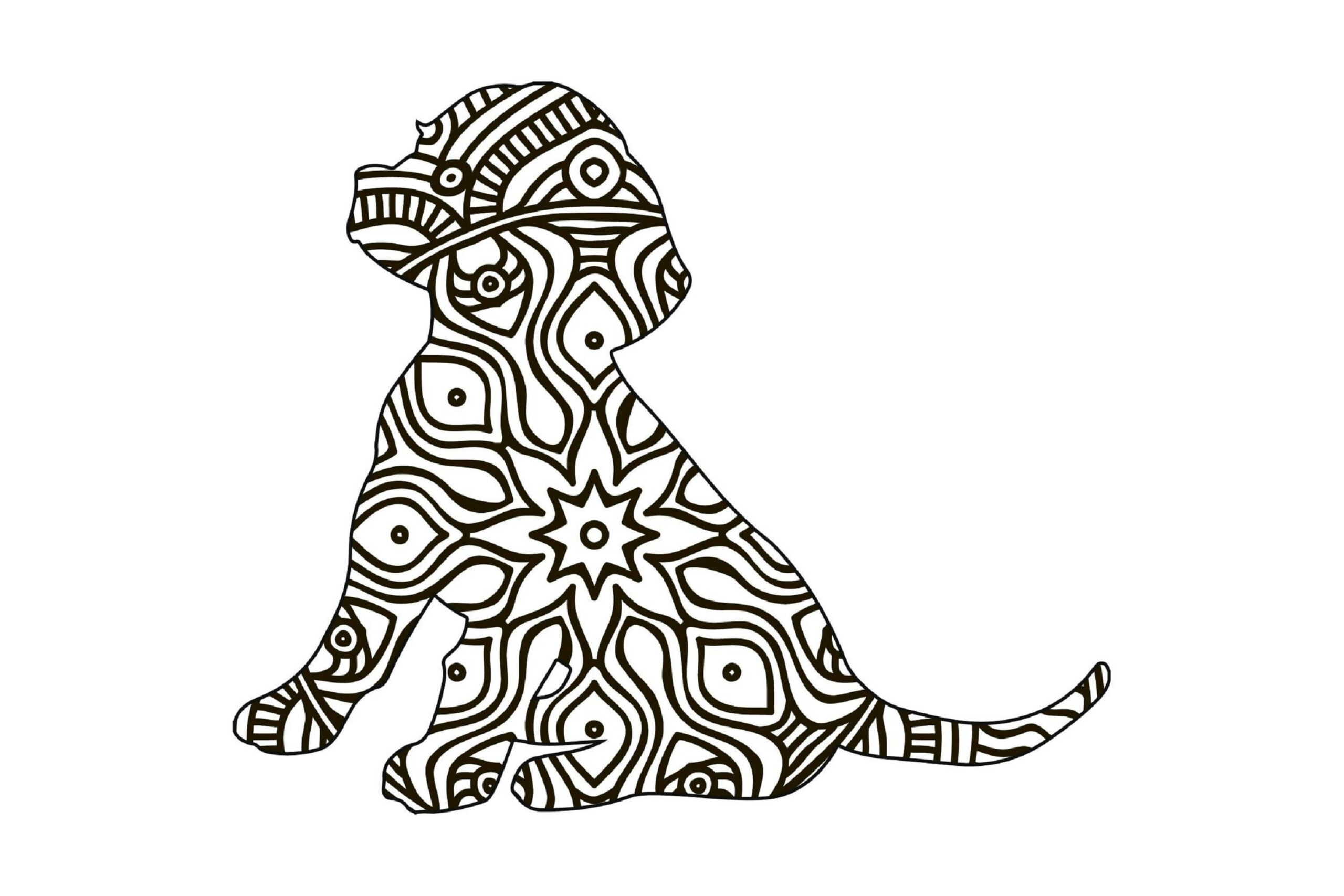 Mandala Dog Coloring Page – Sheet 7 Mandala