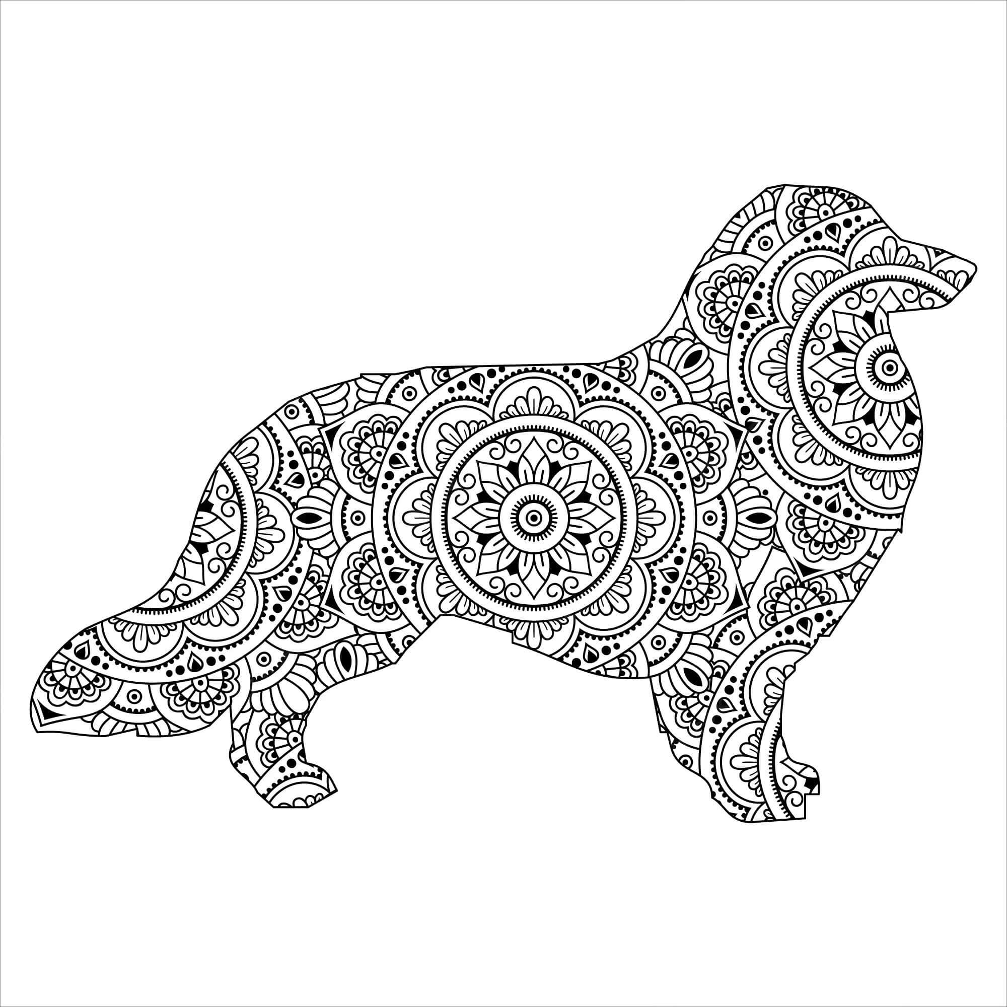 Mandala Dog Coloring Page – Sheet 9 Mandala