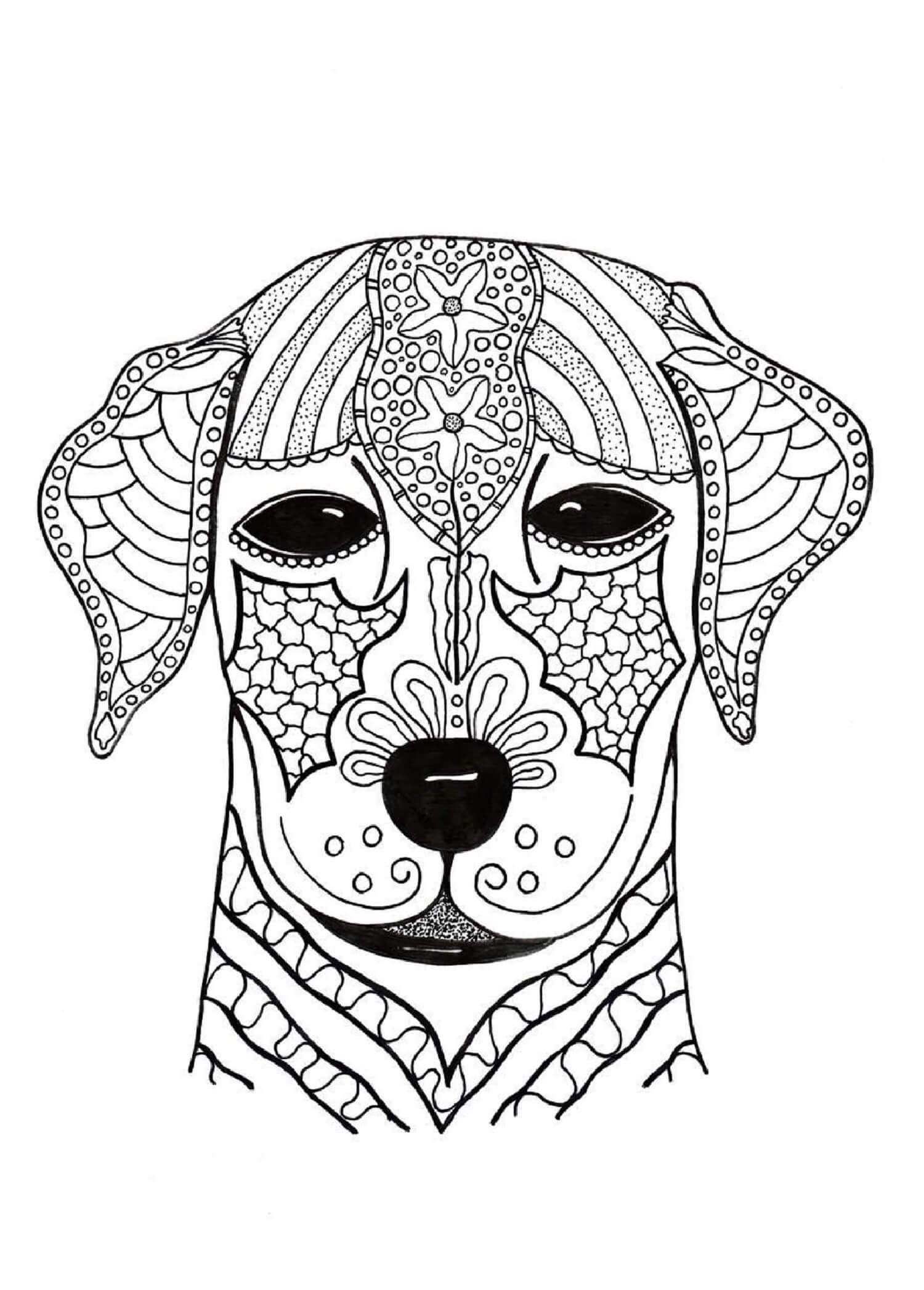 Mandala Dog Face Coloring Page Mandala