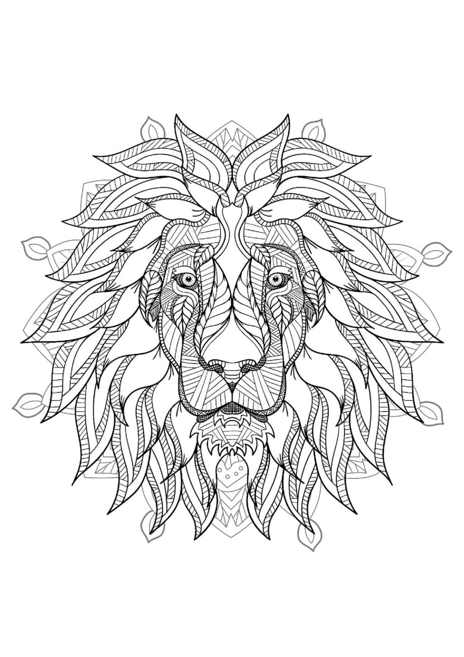 Mandala Lion Coloring Page – Sheet 1 Mandala