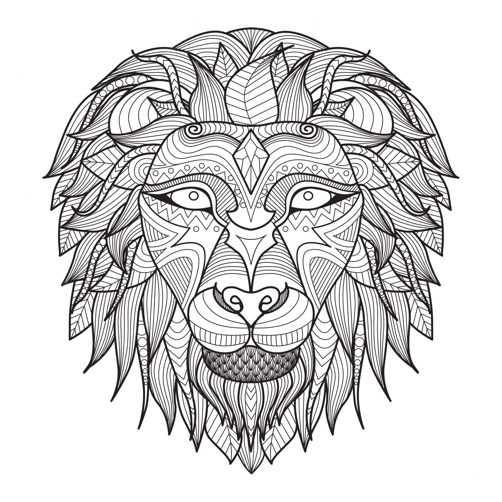 Mandala Lion Coloring Page – Sheet 9 Mandala