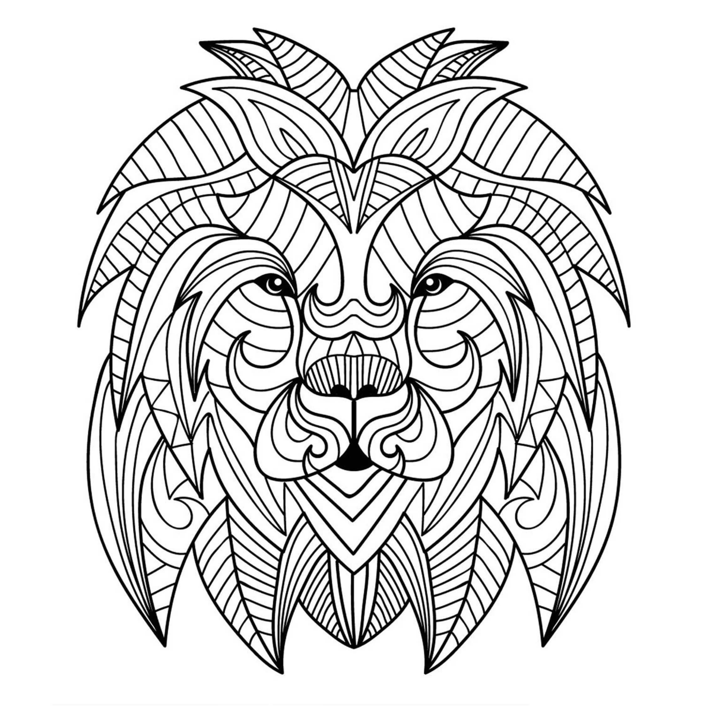 Mandala Lion Head Coloring Page Mandala