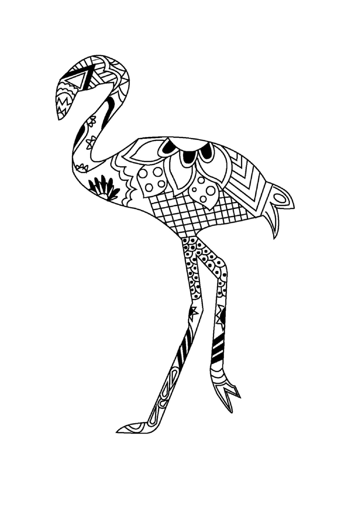 Mandala Flamingo Coloring Page -Sheet 4 Mandalas
