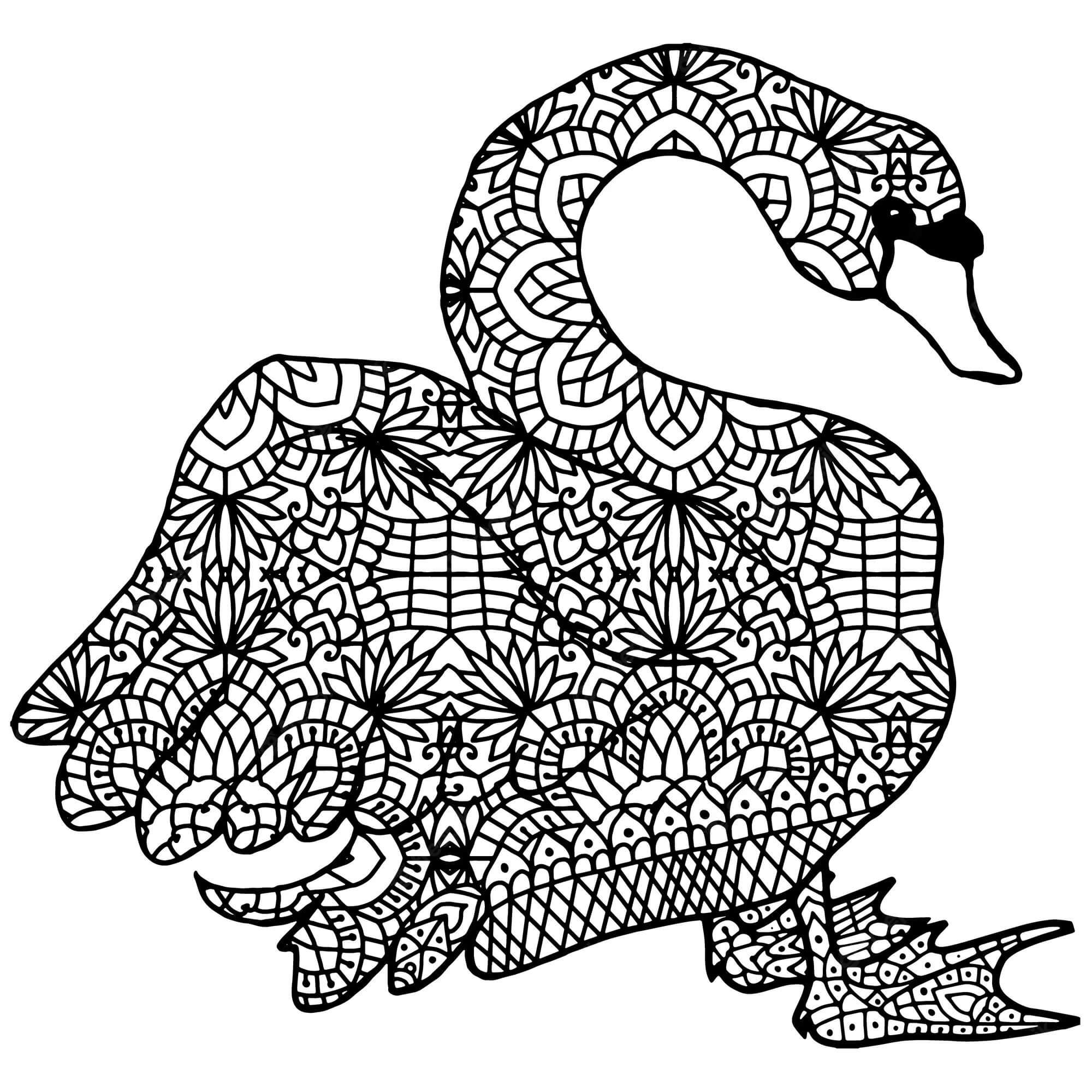 Mandala Swan Coloring Pages Mandalas