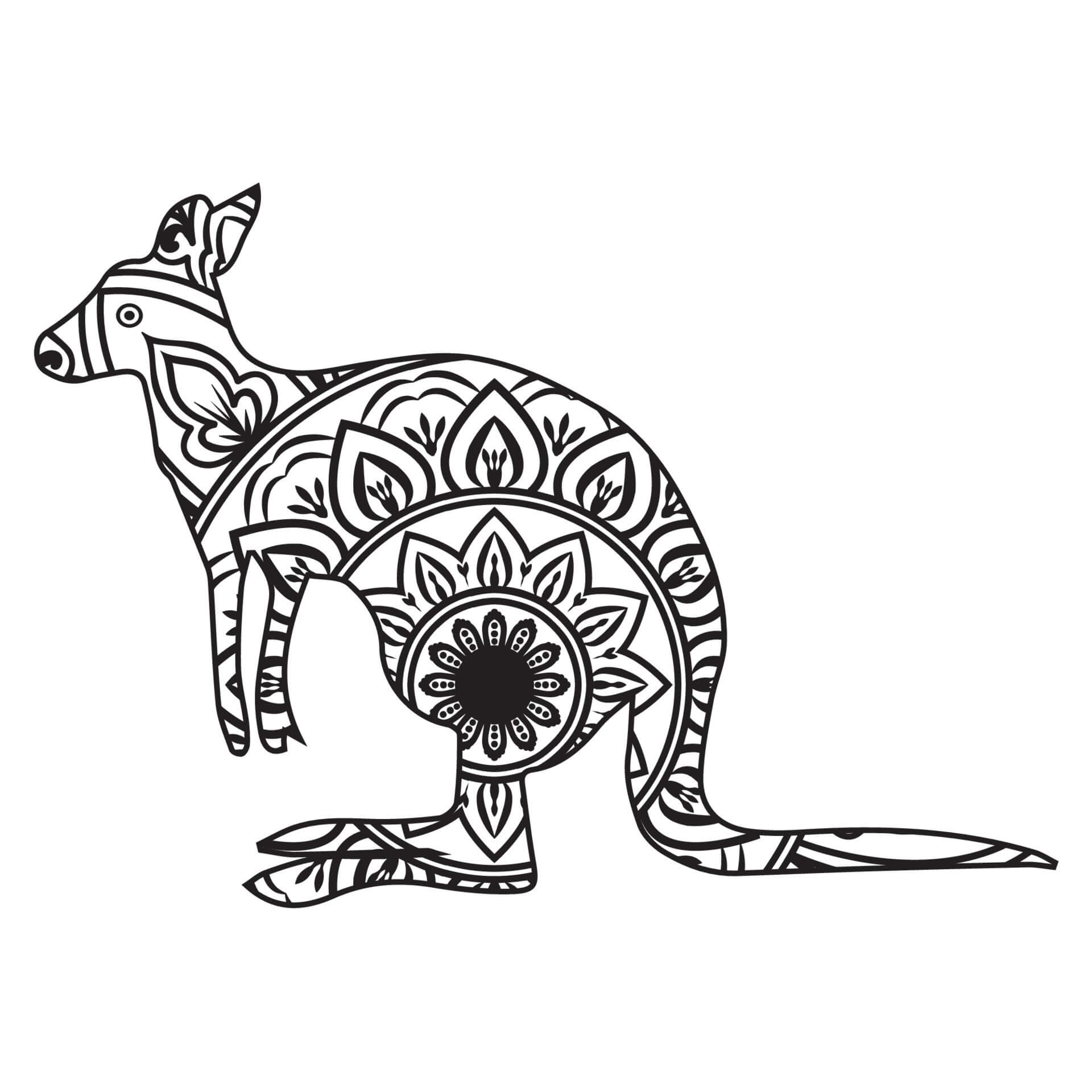 Mandala Kangaroo Coloring Pages Mandalas