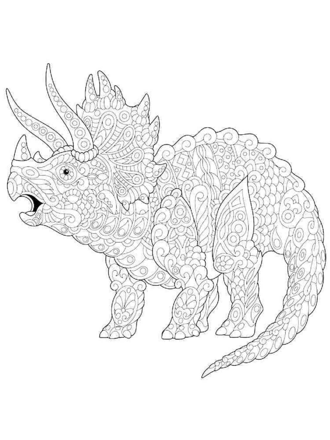 Mandala Dinosaur Coloring Pages Mandalas