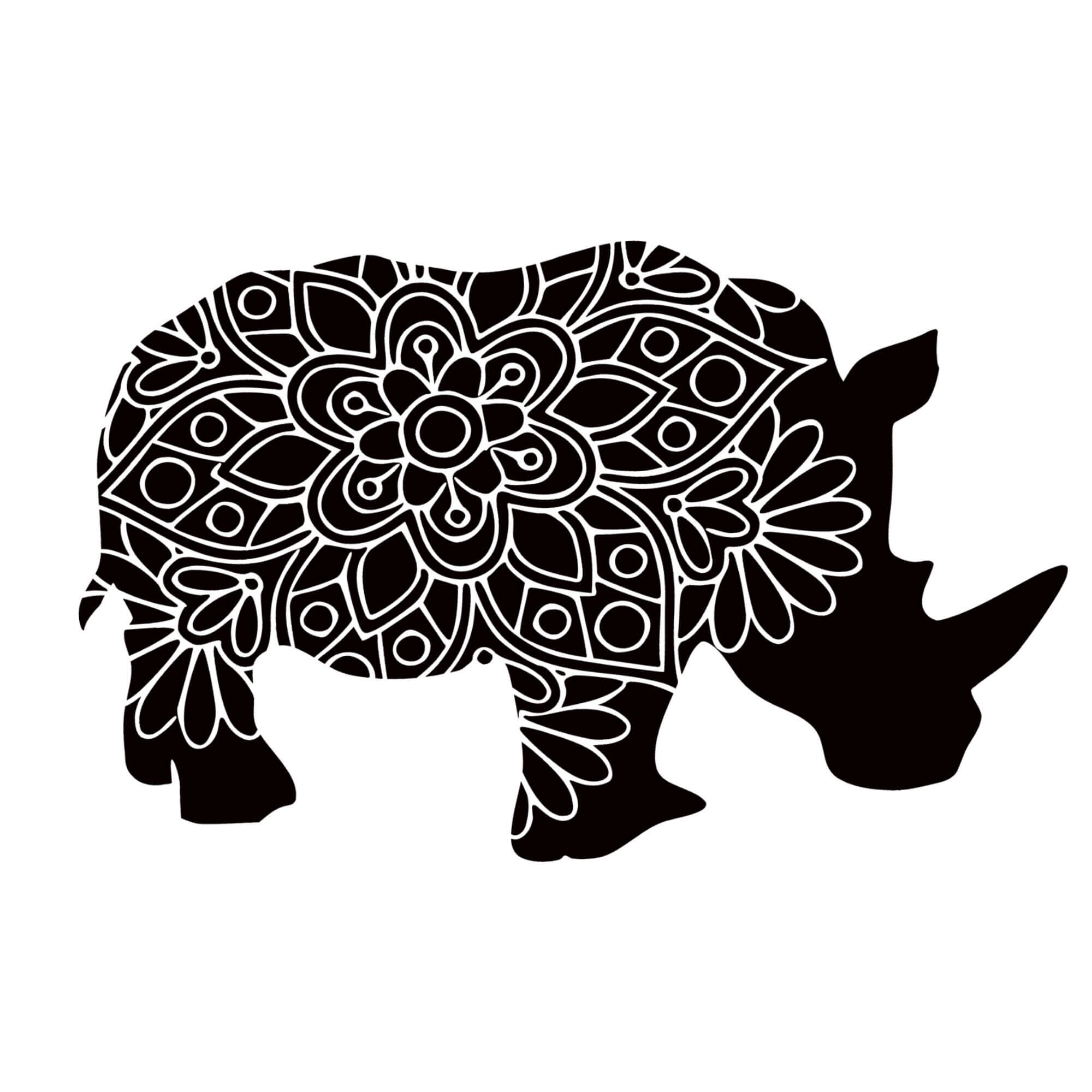 Mandala Beautiful Rhino Coloring Page Mandalas