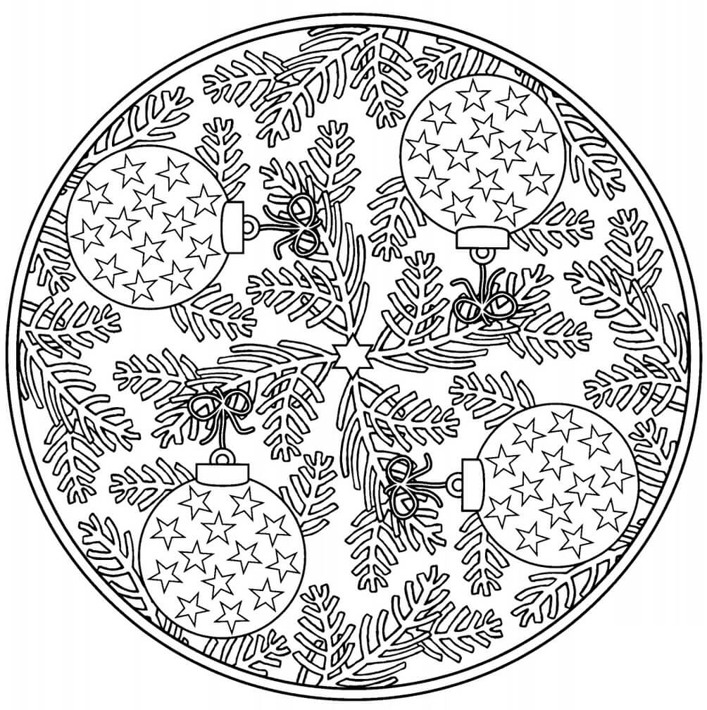 Mandala Christmas Coloring Page Mandalas