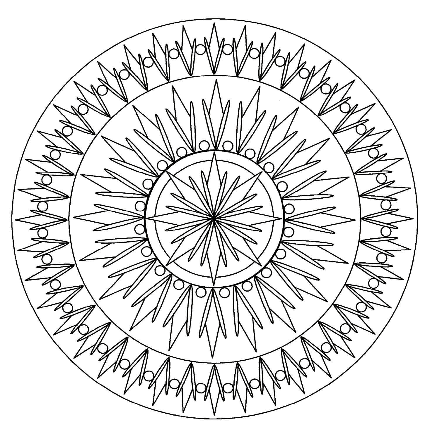 Mandala Sun Coloring Page Mandalas