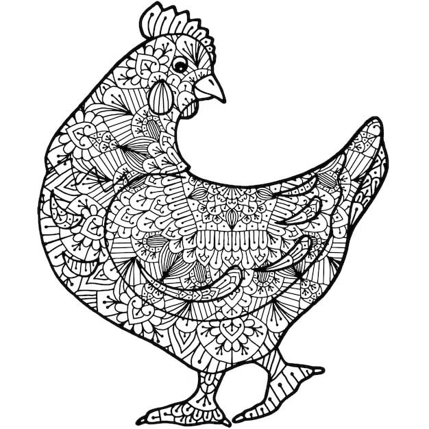 Mandala Rooster Coloring Pages Mandalas