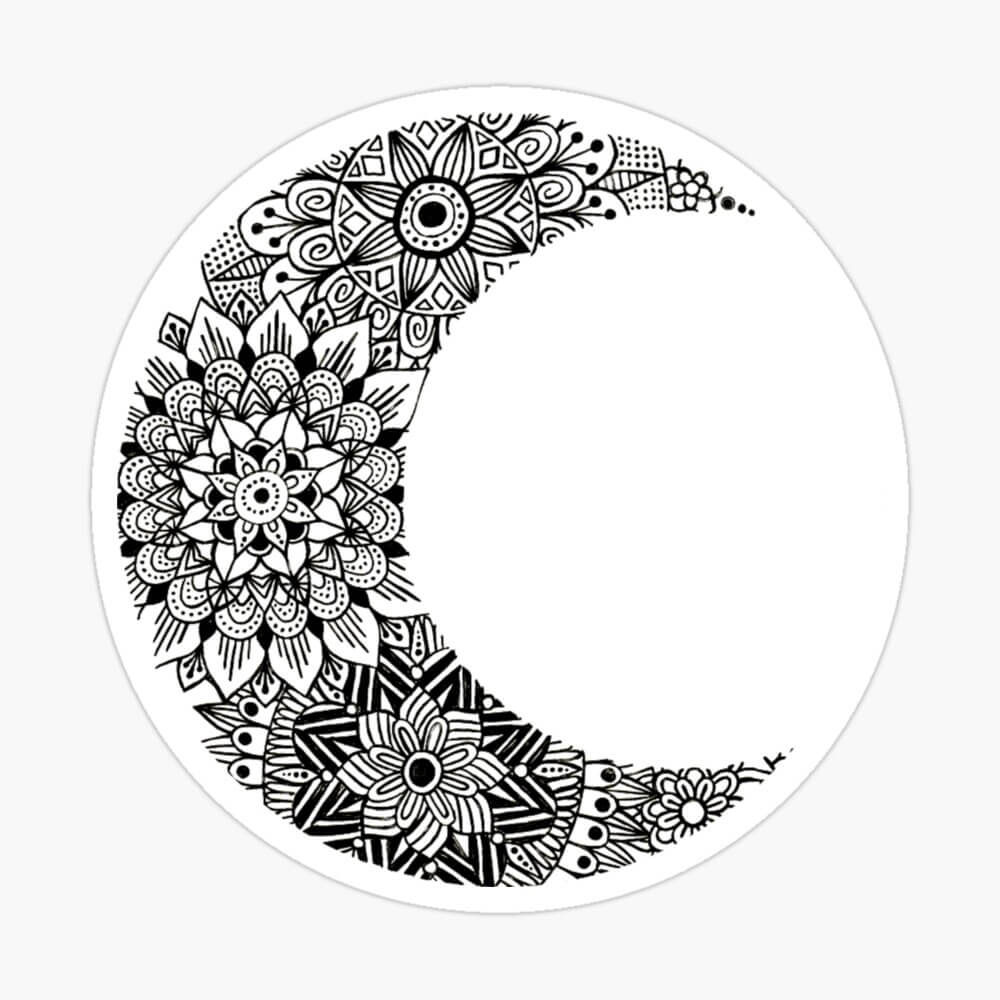 Mandala Crescent Moon Coloring Page Mandalas