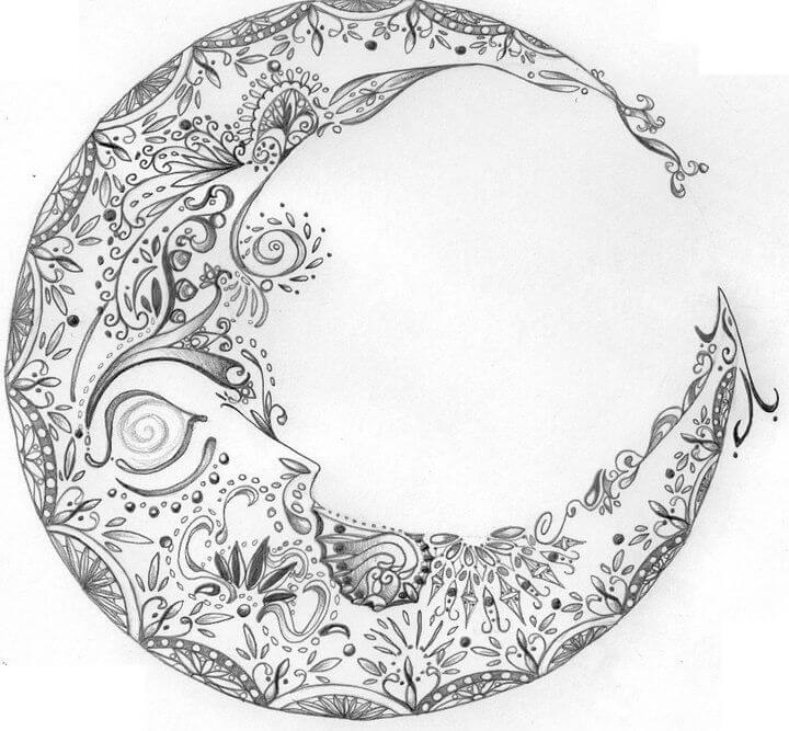 Mandala Moon Coloring Page - Sheet 2 Mandalas