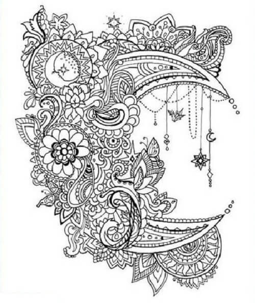 Mandala Moon Coloring Page - Sheet 3 Mandalas