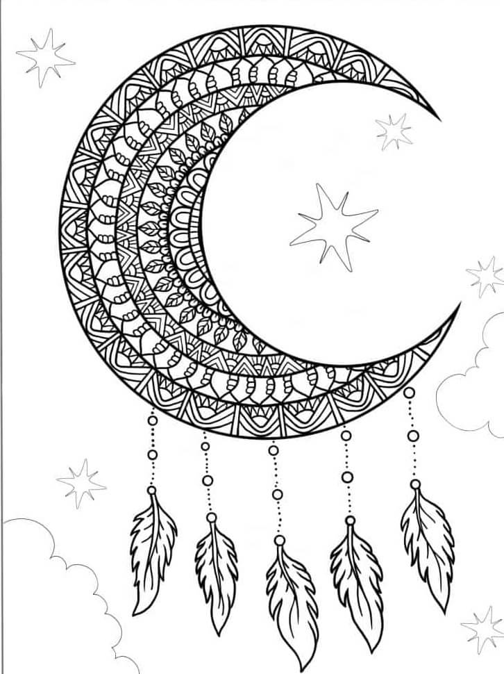 Mandala Moon Coloring Page Mandalas