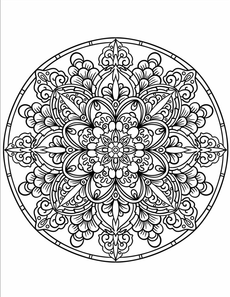 Circle Flower Mandala Coloring Pages Mandalas