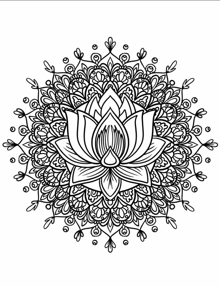 Complex Flower Mandala Coloring Pages Mandalas