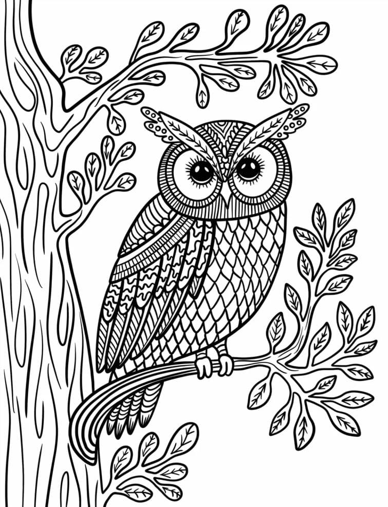 Cute Owl Animal Mandala Coloring Page Mandalas