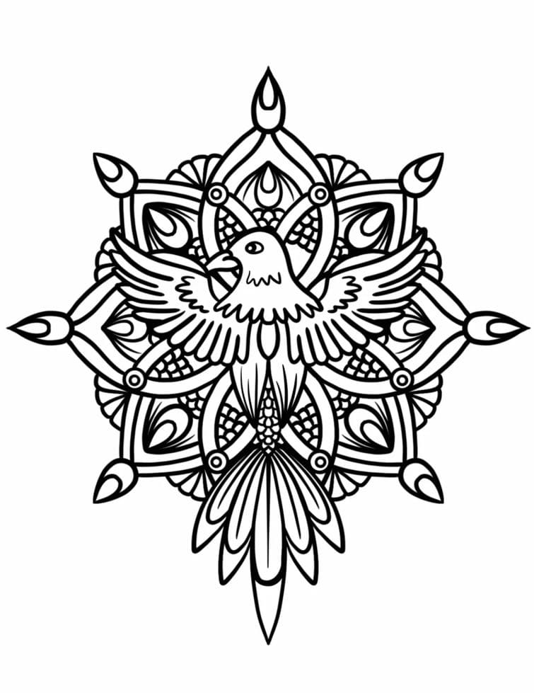 Eagle Animal Mandala Coloring Page Mandalas