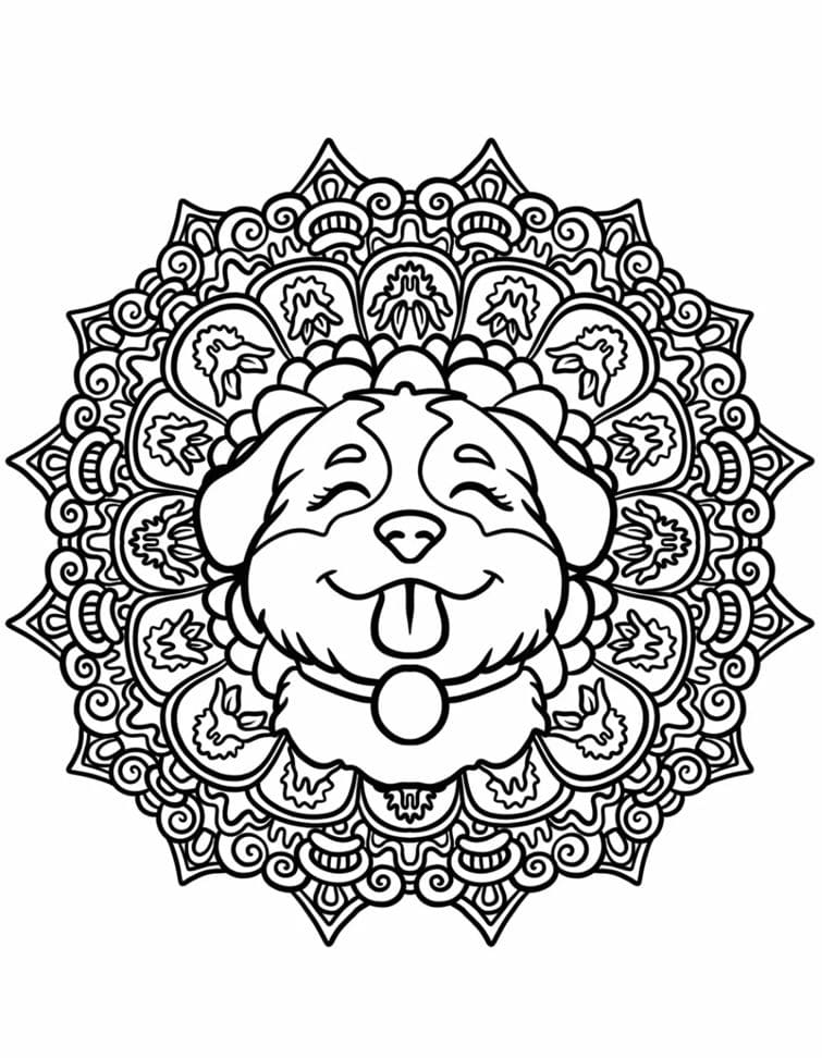 Funny Corgi Animal Mandala Coloring Page Mandalas