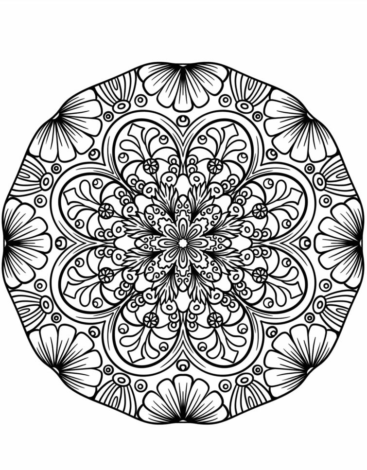 Mandala Flower Mandala Coloring Pages Mandalas