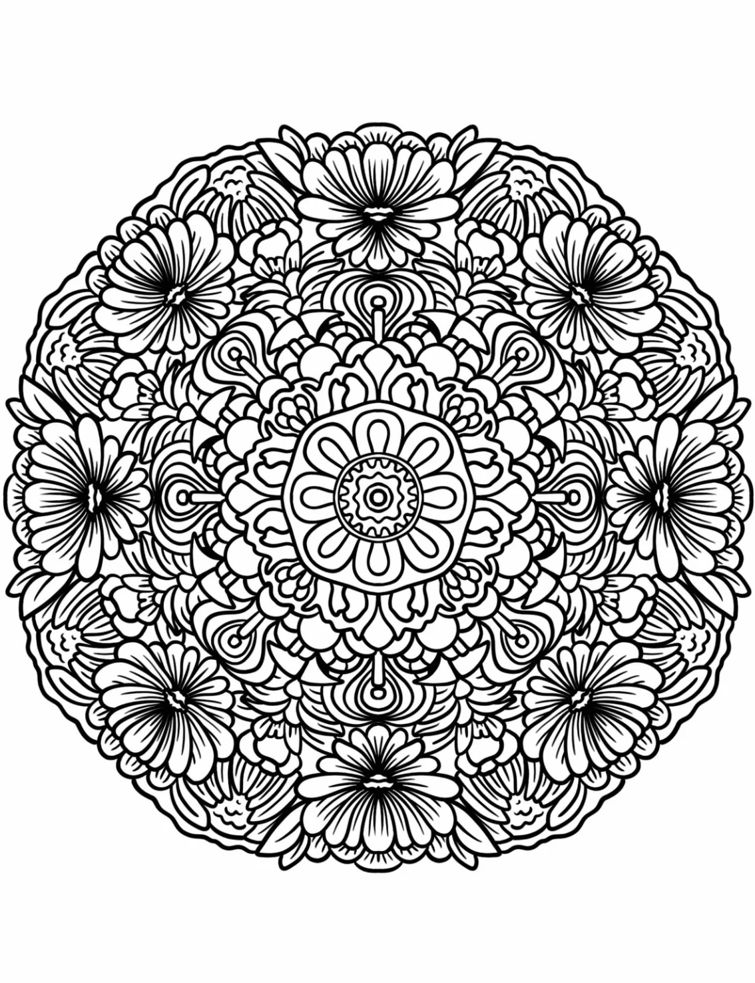 Mazing Flower Mandala Coloring Pages Mandalas