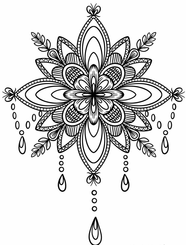 Special Flowers Mandala Coloring Pages Mandalas