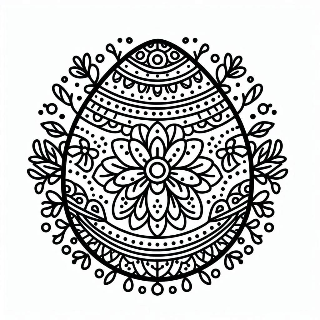 Amazing Mandala Easter Coloring Page Mandalas