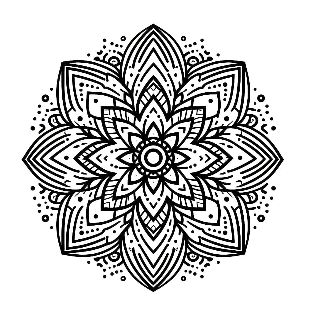 Awesome Mandala Abstract Coloring Page Mandalas