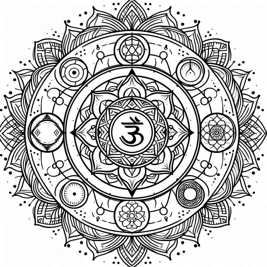 Awesome Mandala Chakra Coloring Page Mandalas