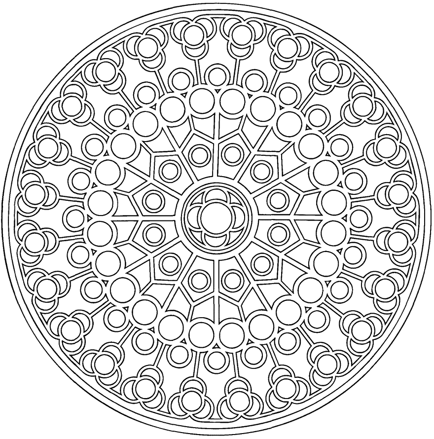 Awesome Mandala Circle Coloring Page Mandalas