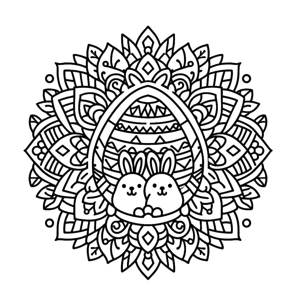 Awesome Mandala Easter Coloring Page Mandalas