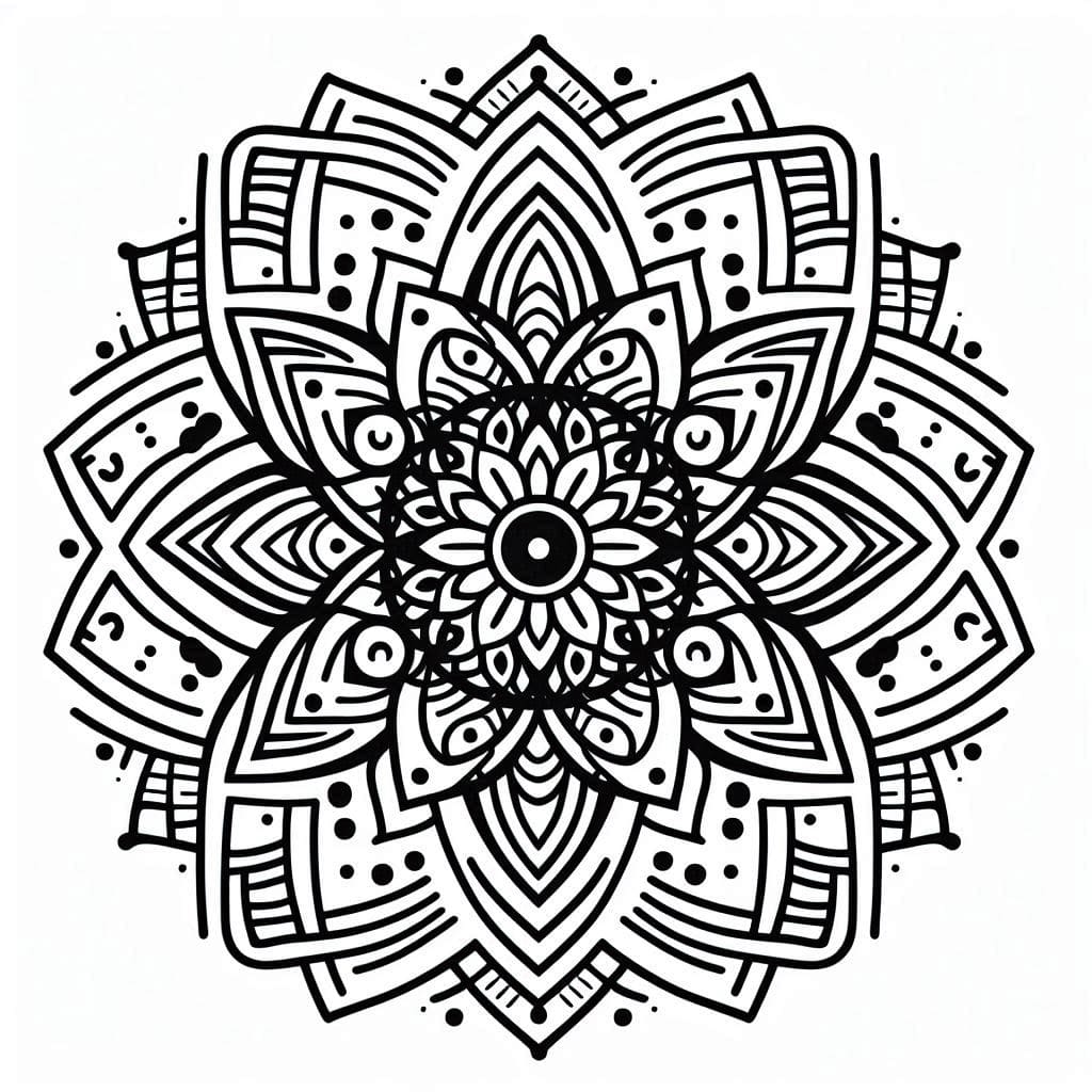 Basic Mandala Abstract Coloring Page Mandalas