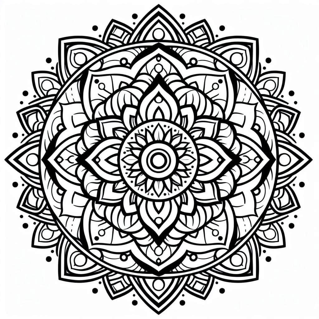 Basic Mandala Chakra Coloring Page Mandalas
