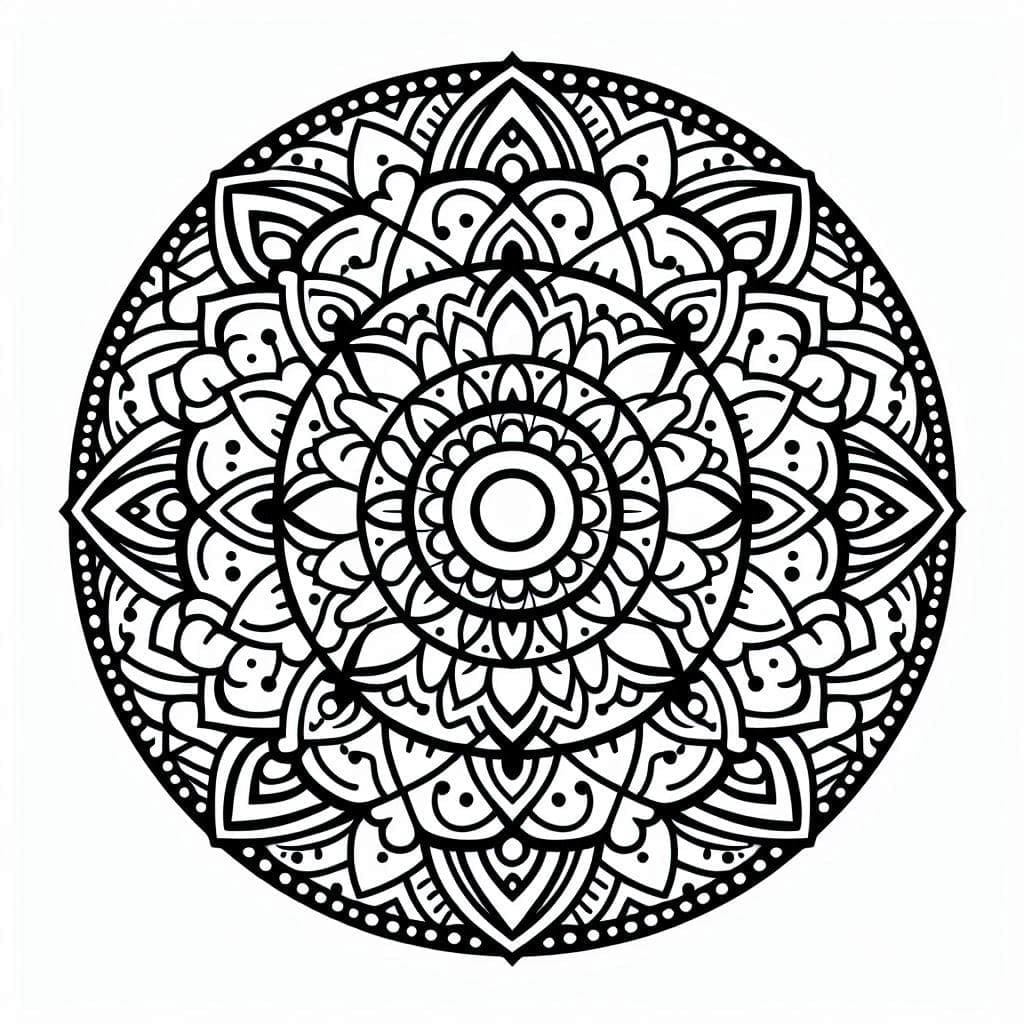 Basic Mandala Circle Coloring Page Mandalas