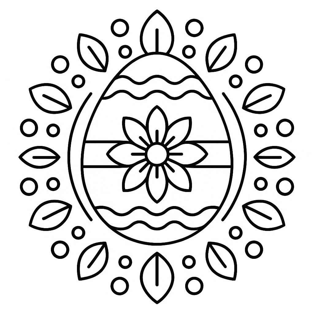 Basic Mandala Easter Coloring Page Mandalas