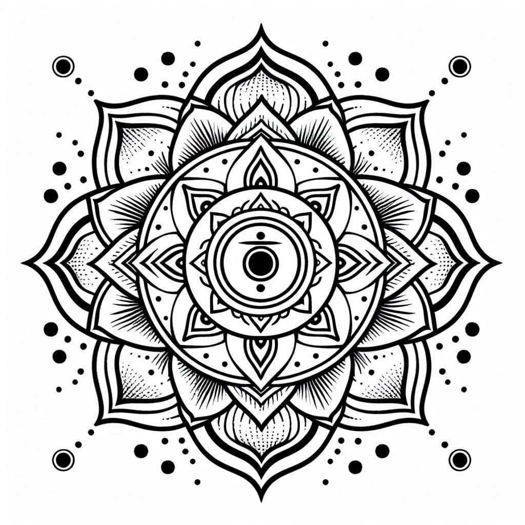 Beautiful Mandala Chakra Coloring Page Mandalas