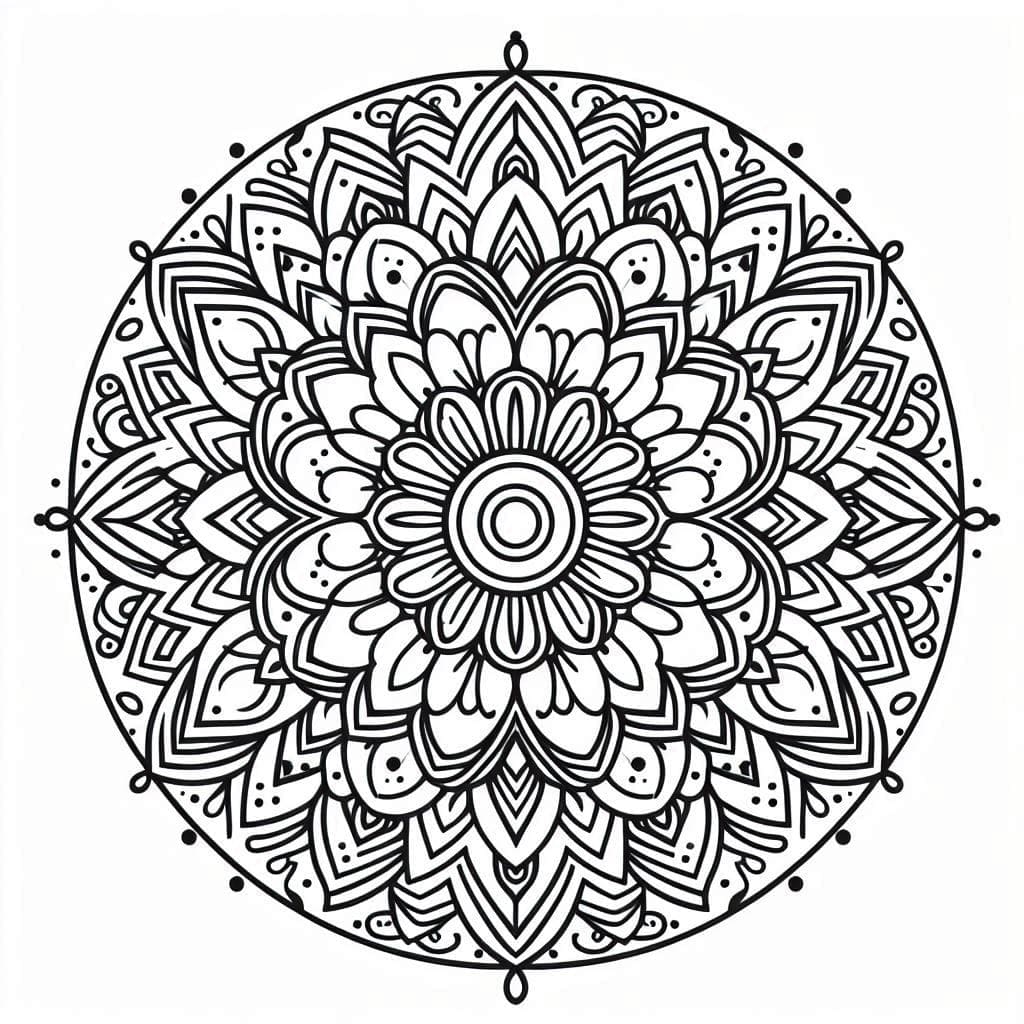 Beautiful Mandala Circle Coloring Page Mandalas
