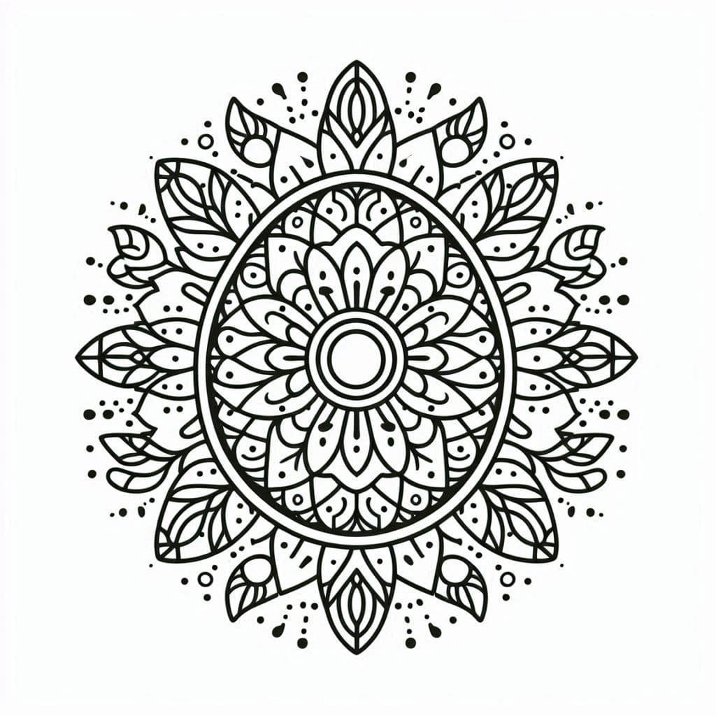 Beautiful Mandala Easter Coloring Page Mandalas