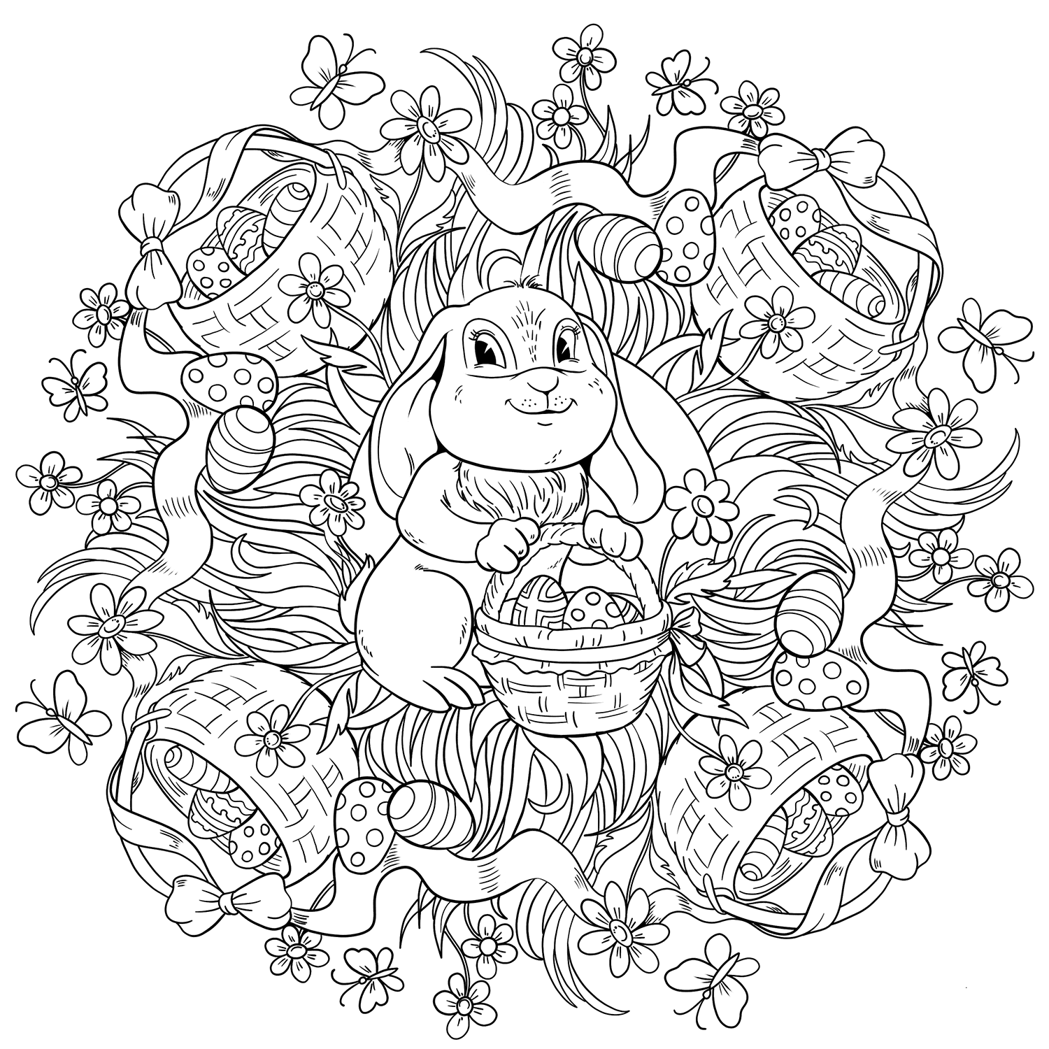 Cute Mandala Easter Coloring Page Mandalas