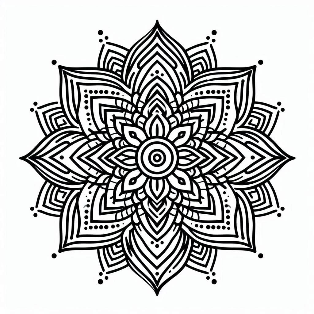 Drawing Mandala Abstract Coloring Page Mandalas