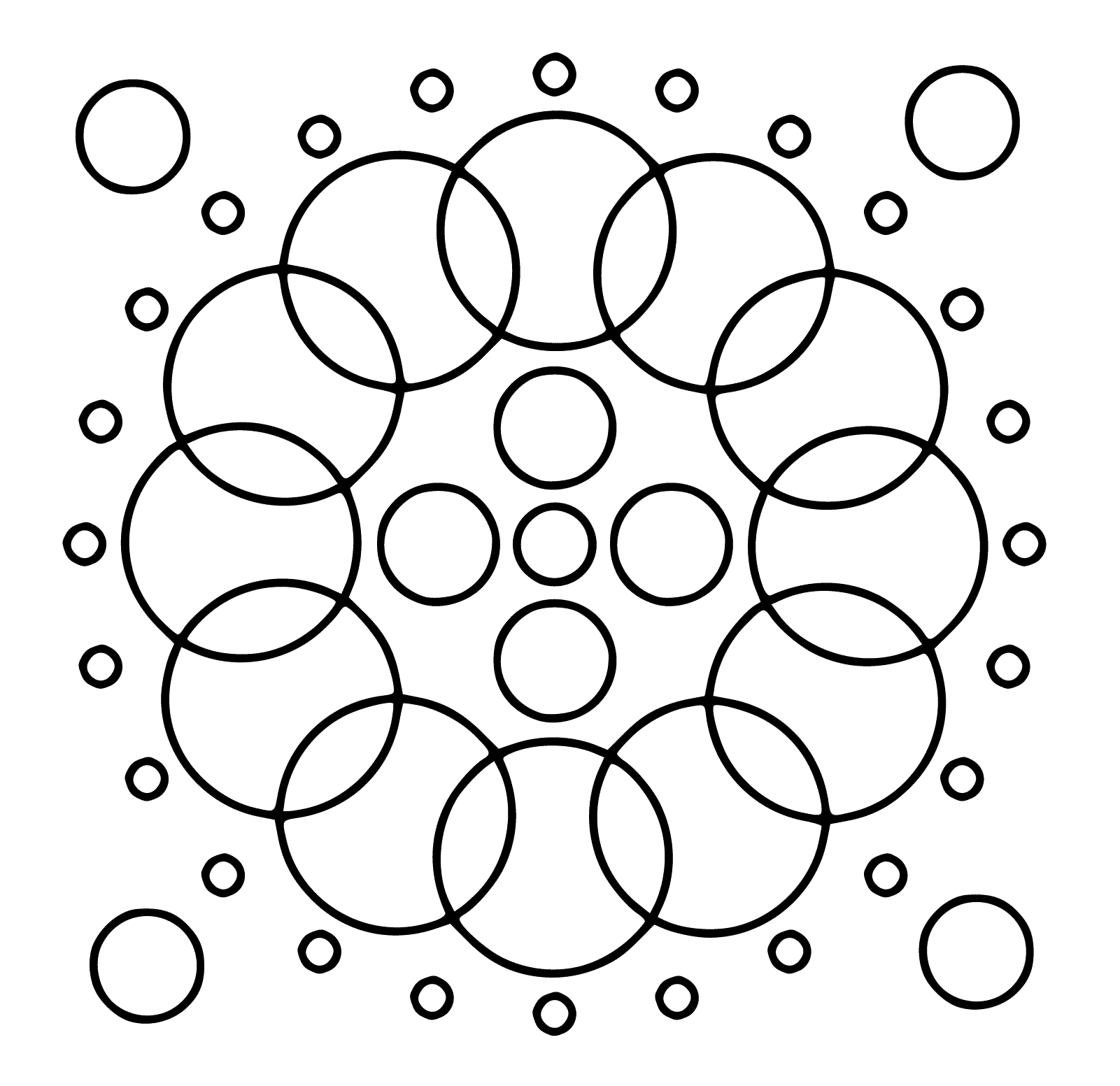 Drawing Mandala Circle Coloring Page Mandalas