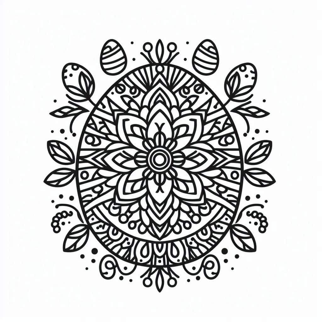 Drawing Mandala Easter Coloring Page Mandalas
