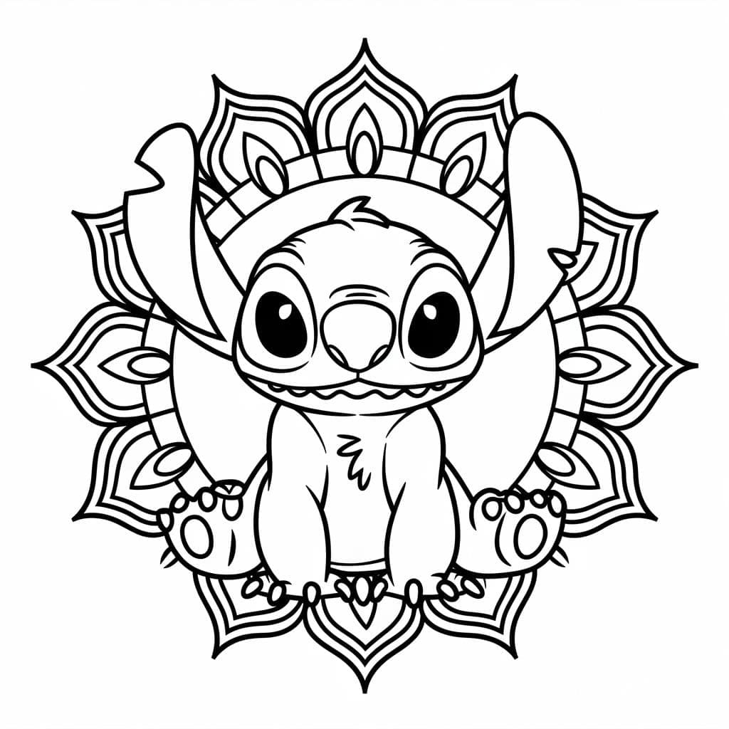 Free Mandala Stitch For Kids Coloring Page Mandalas