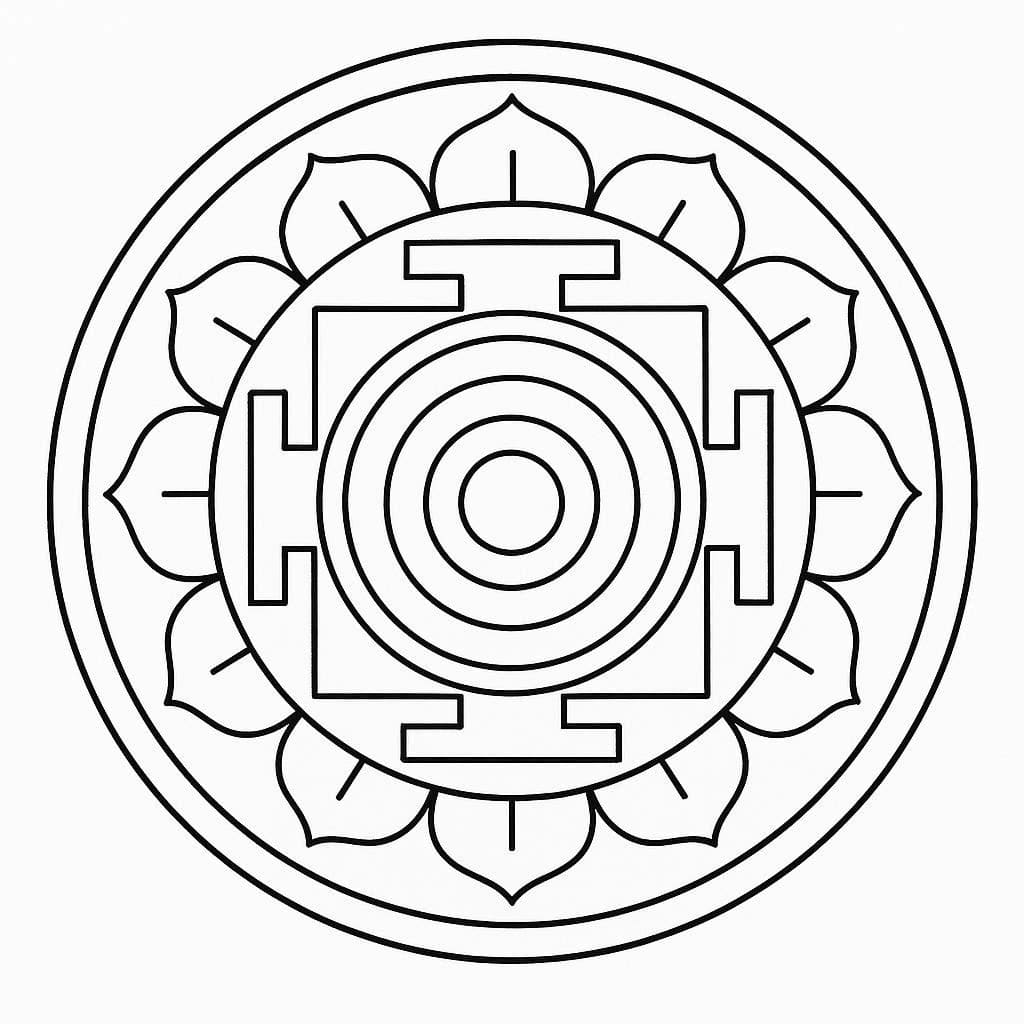Free Tibetan Mandala Coloring Pages Mandalas