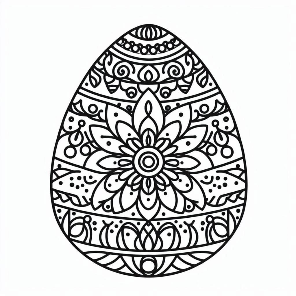 Good Mandala Easter Coloring Page Mandalas