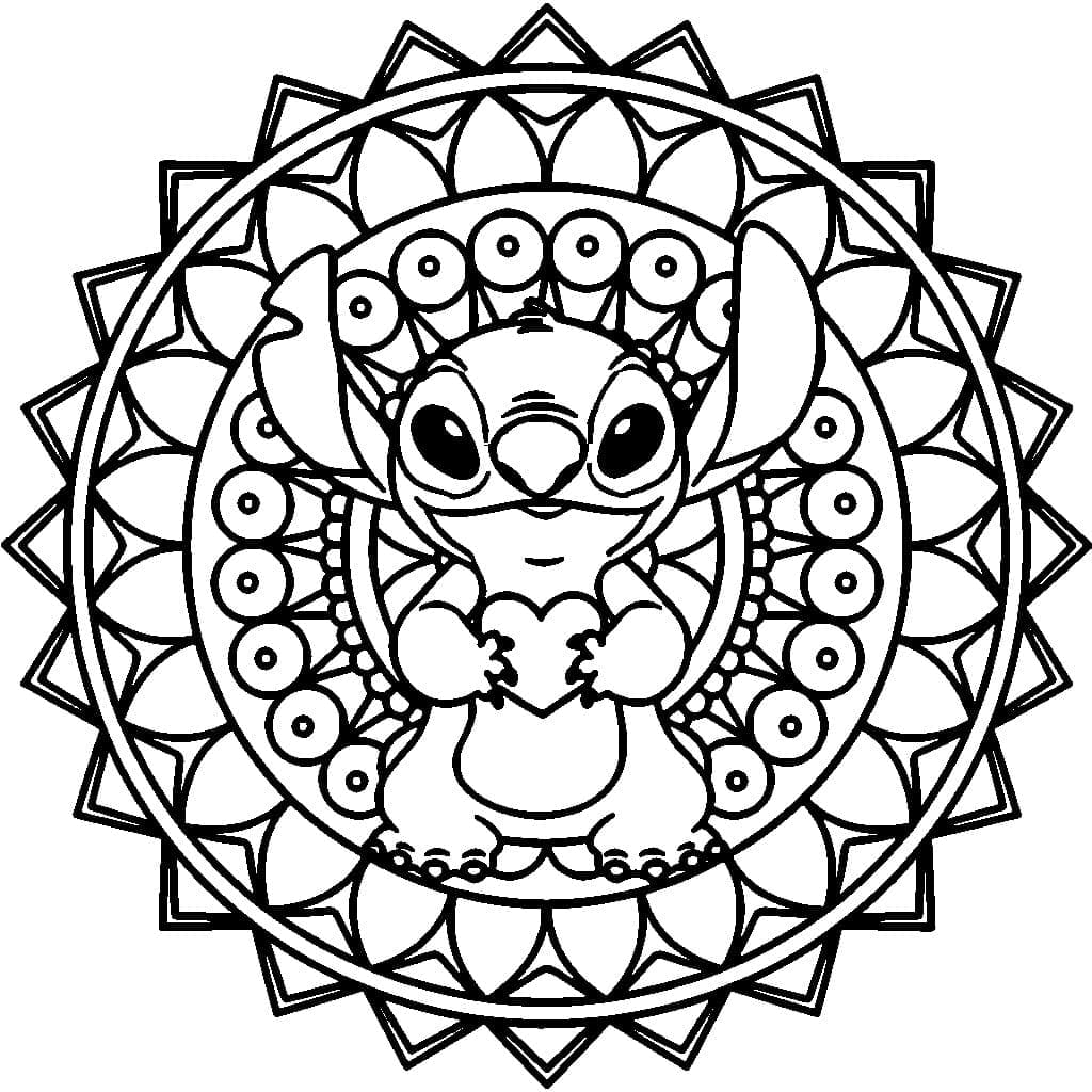 Good Mandala Stitch Coloring Page Mandalas